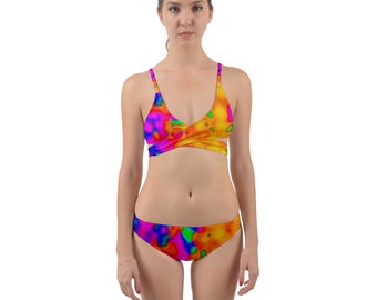 Rainbow Noise Wrap Around Bikini Set