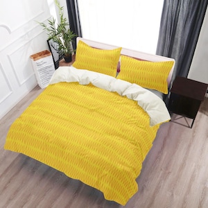 Yellow Mudcloth - Duvet Cover - 3 Piece Bedding Set - Pillow Cases