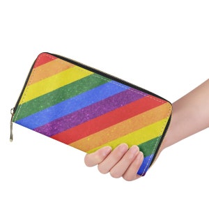 L-portemonnee met LGBT Pride-motiefpatroon en rits