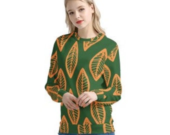 Afrikaans | Etnisch | Modderdoek | #16 Groen en oranje damessweater