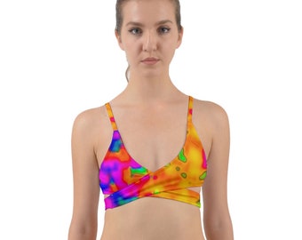 Rainbow Noise Wrap Around Bikini Top