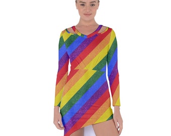 Rainbow Pride | Gay Pride | LGBTQ Pride | Asymmetric Cut Out Shift Dress