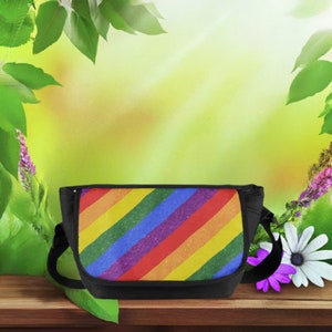 LGBTQ Pride Regenbogen Flagge Messenger Bag - Bunte Schultertasche zur Unterstützung von Gleichheit & Vielfalt