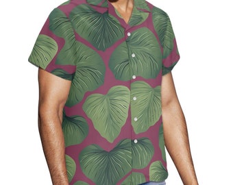 Kalo on Maroon Hawaiian Shirt: A Blend of Tradition and Style