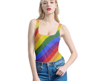 LGBT Pride Motif Pattern Women's One-Piece Halterneck Swimsuit