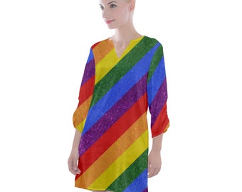 Rainbow Pride | Gay Pride | LGBTQ Pride | Open Neck Shift Dress