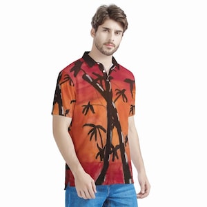 Bamboo at Sunset Men&#39;s Aloha Polo Shirt