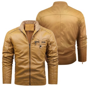 Blouson aviateur motard élégant en cuir noir et verge d&#39;or | Mode de créateur unisexe S-5XL