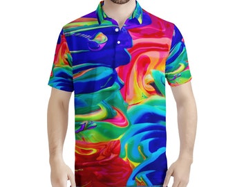 Rainbow Confusion Men's Aloha Polo Shirt