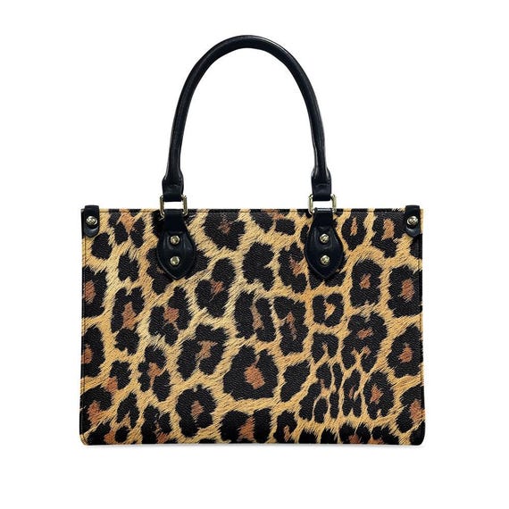 Sac à Main Noir Porté épaule Avec Pochette Léopard - Faux Cuir, Style Tendance