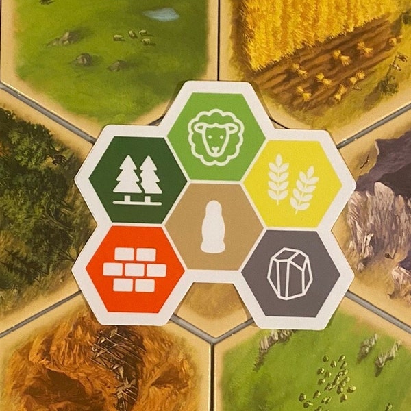 Settlers of Catan Resources Simple and Clean Sticker!  Vinyl Sticker, Laptop Stickers, Board Game Stickers, Hydroflask Stickers.