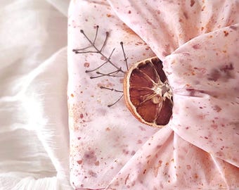 Seidenschal, Hellrosa Bandana, Seidentuch mit Blumenmuster