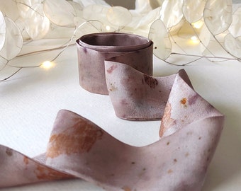 Bio Seide Satin Haarband, Maulbeerseide Haargummi mauve, Staubrosa Seidenstirnband Band für Frauen, Schlauchschal Brautschleife
