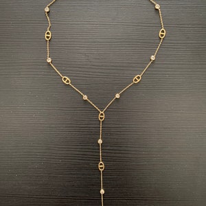 Gold or silver Lucie tie necklace image 6