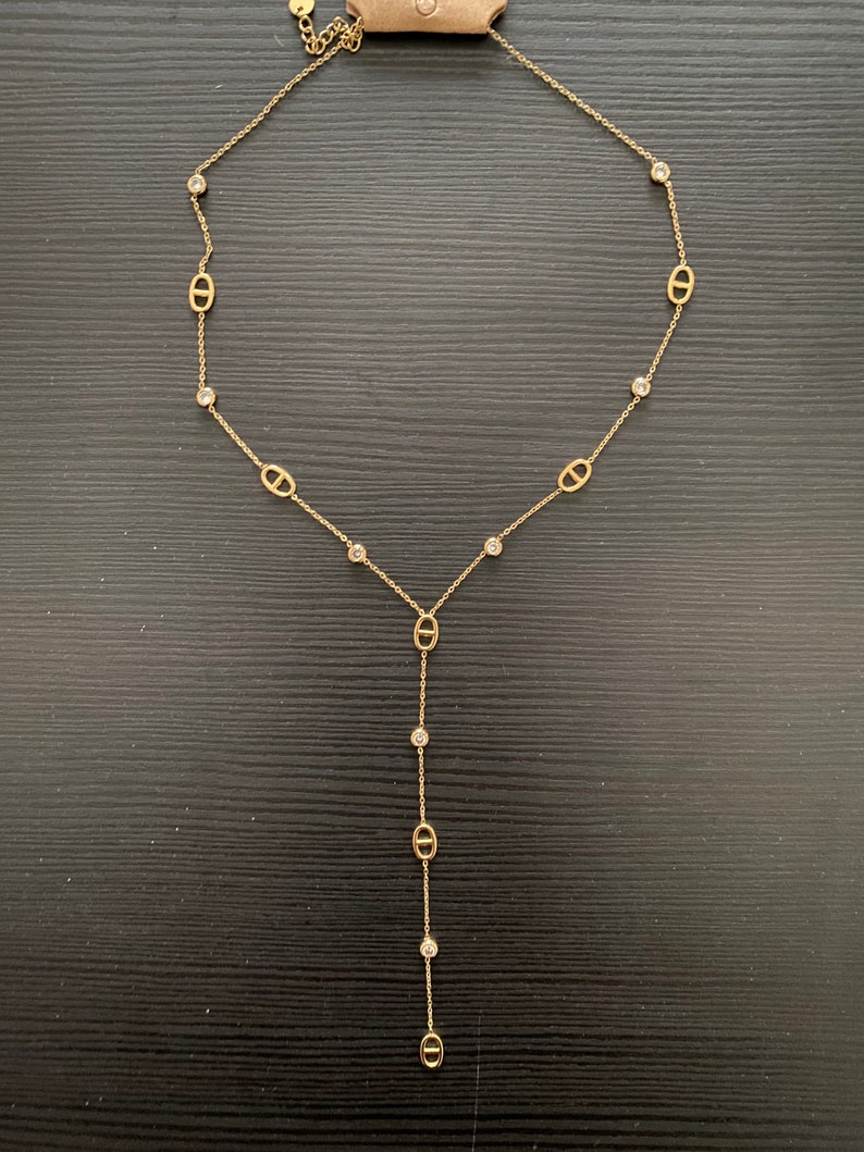 Collier cravate doré ou argenté Lucie image 6