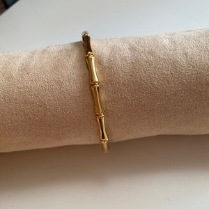 Gold stainless steel bamboo bangle/bracelet