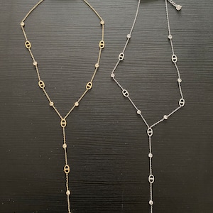 Gold or silver “Lucie” tie necklace