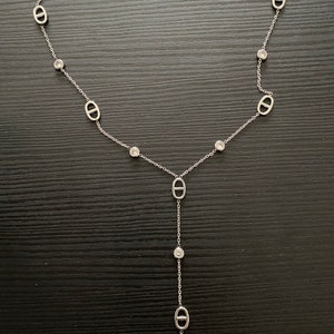 Gold or silver Lucie tie necklace image 3