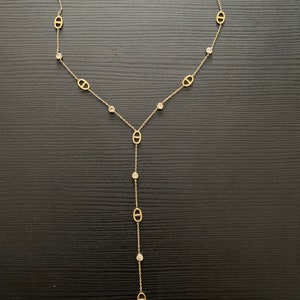 Gold or silver Lucie tie necklace image 2