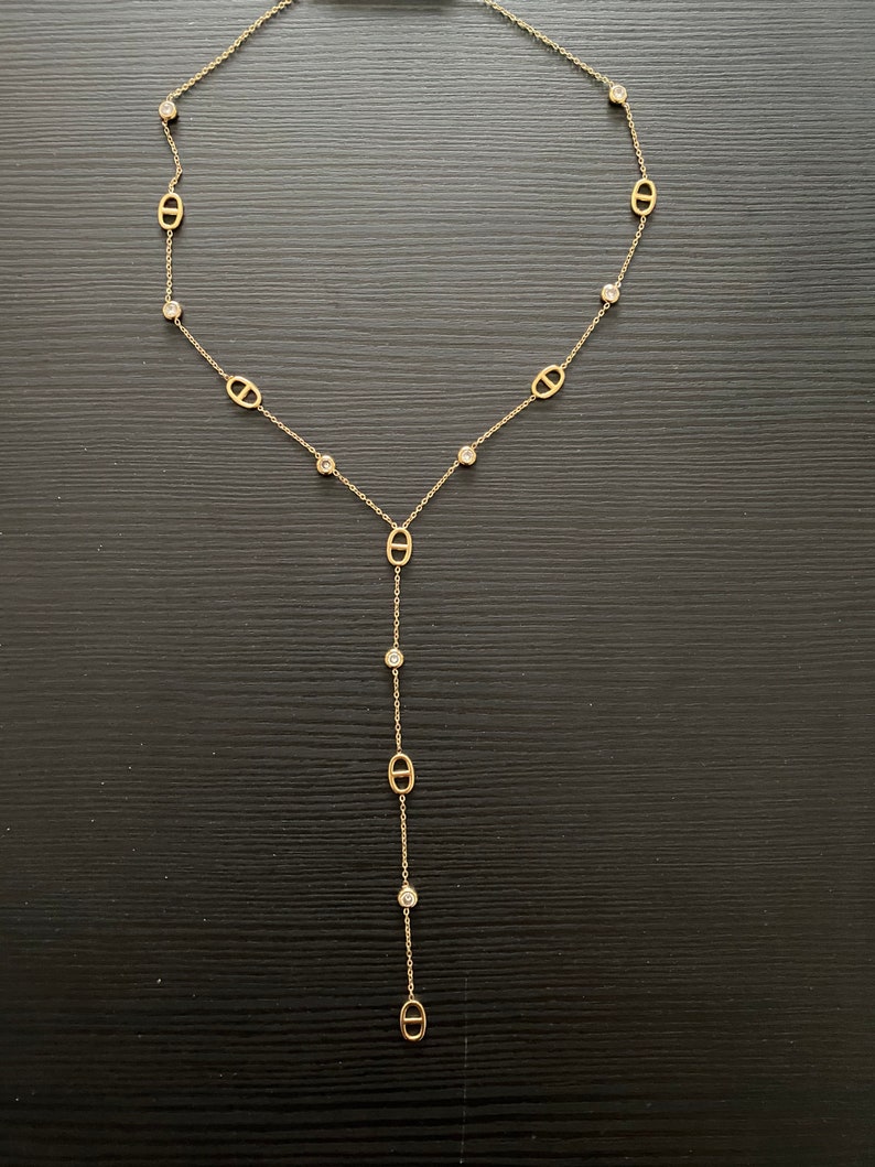 Gold or silver Lucie tie necklace image 2