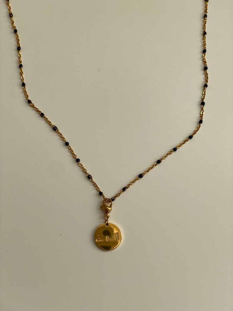 Gigi necklace medallion to engrave gold or silver image 2