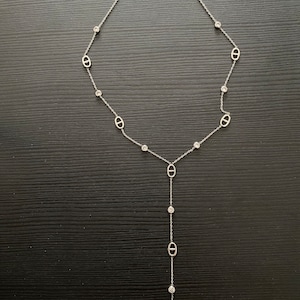 Gold or silver Lucie tie necklace image 5