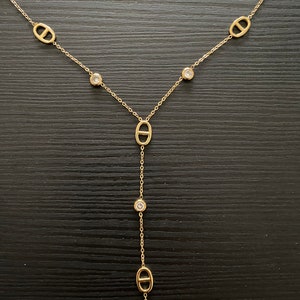 Gold or silver Lucie tie necklace image 4