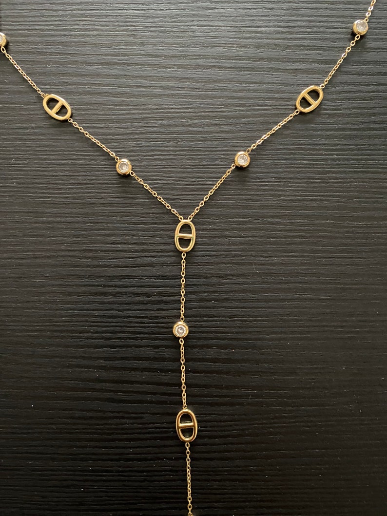 Gold or silver Lucie tie necklace image 4