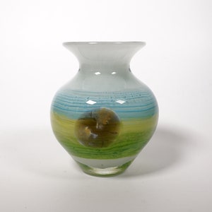Murano Art Glass Vase Decoration Multicolor - Signed by Artist