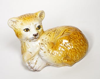 ヴィンテージの大型イタリア製MCM陶器製ライオンの子の置物 - Etsy 日本