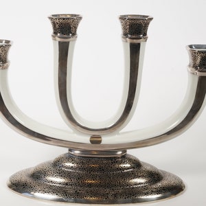 Rosenthal Porcelain Candelabra White and Silver - Made in Germany