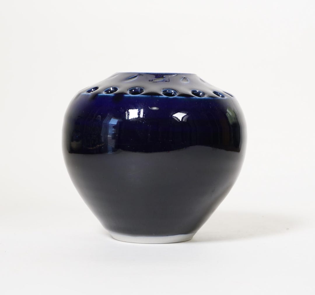 A Studio Pottery Cobalt Blue Vase - Decoration Hand Made and Crafted - Etsy