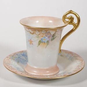 Rosenthal RC Germany Teacup and Saucer - Circa 1890-1906 - Hand Painted