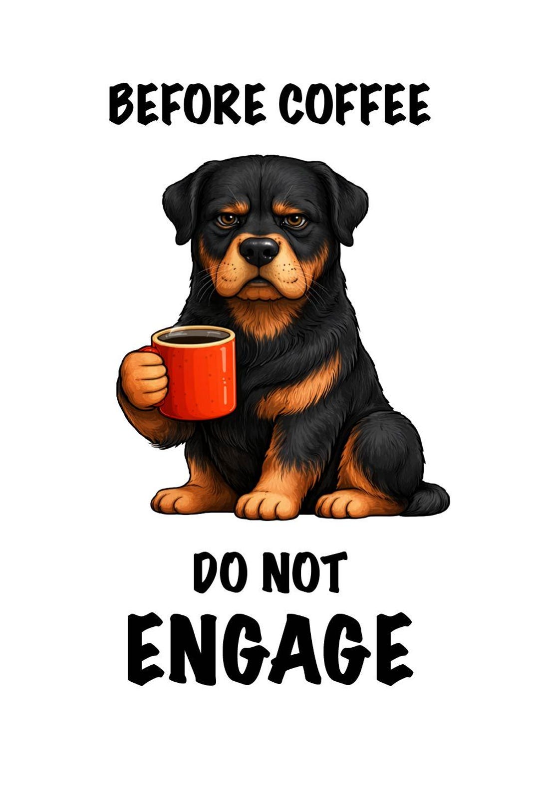 Grumpy Rottie Grumpy Rottweiler Coffee Design – Funny Dog Art (digital Download) - Etsy