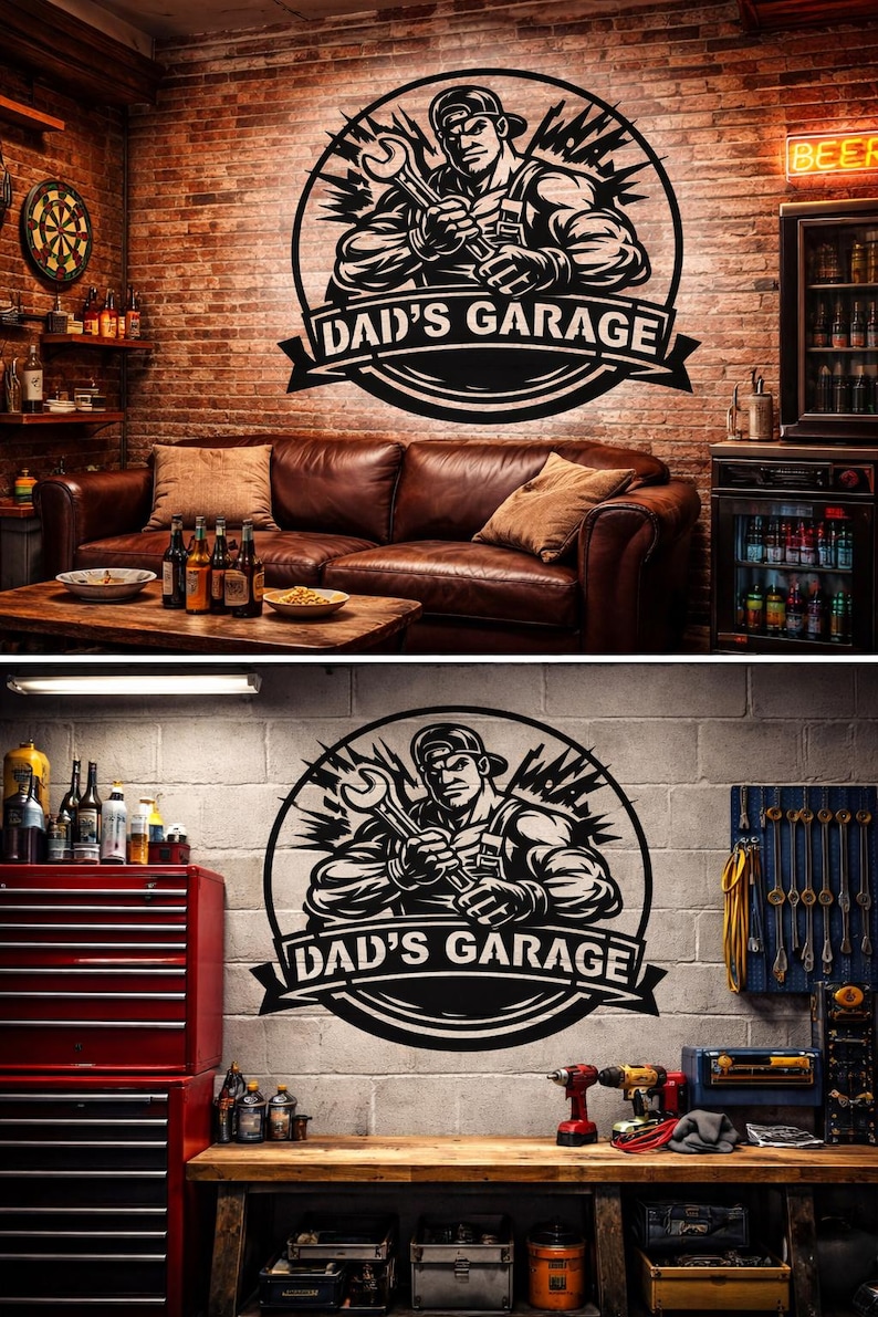 Dad's Garage DXF File – CNC Plasma Cut Metal Sign Design (digital ...