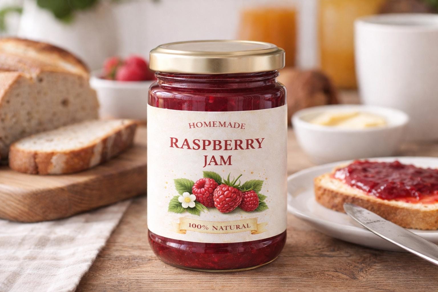 Jam Label Raspberry Jam Raspberry Jam Jar Labels – Gloss Vinyl Stickers, Waterproof (pack of ...