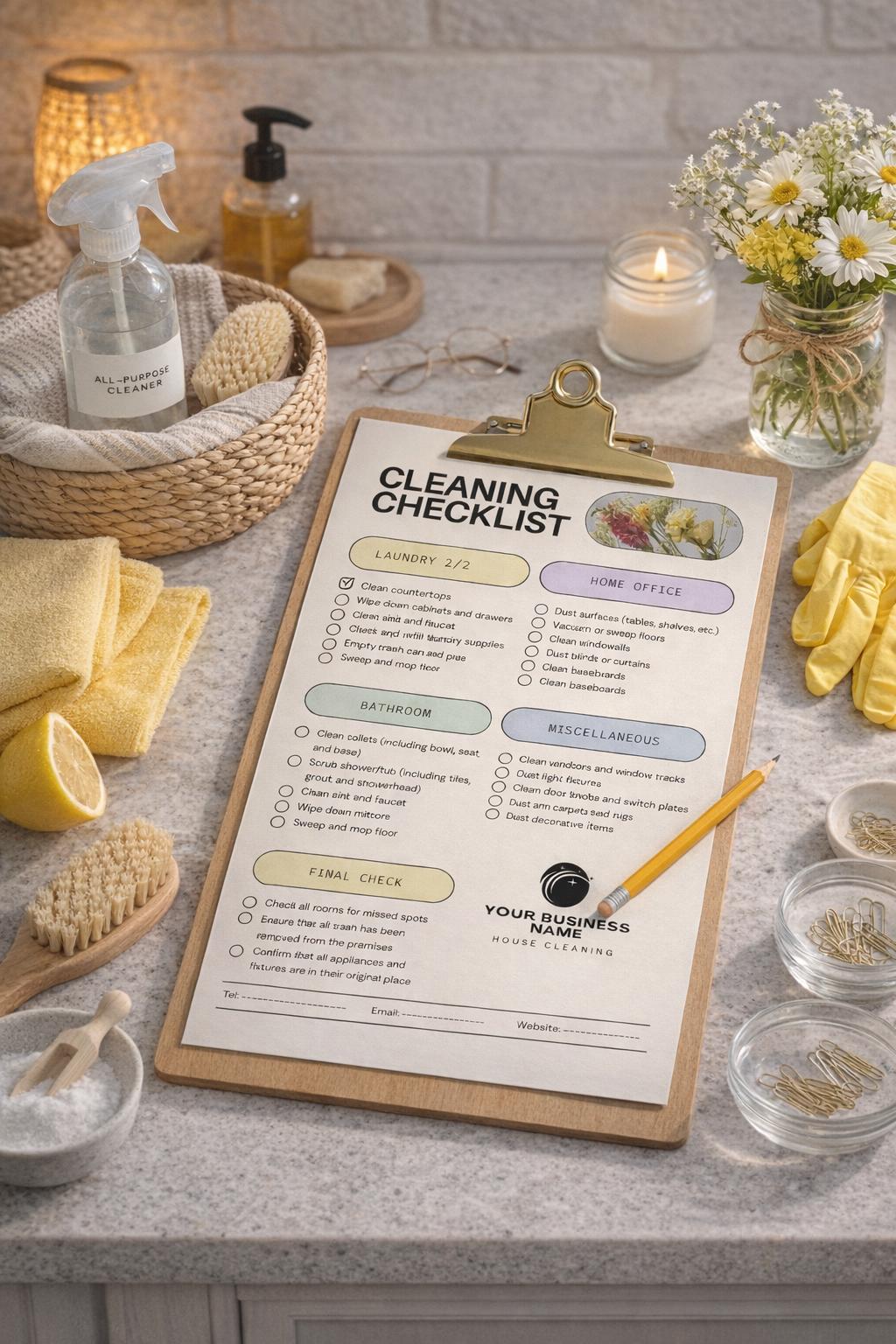 Editable Cleaning Checklist | A4 Printable Canva Template (PDF Download ...