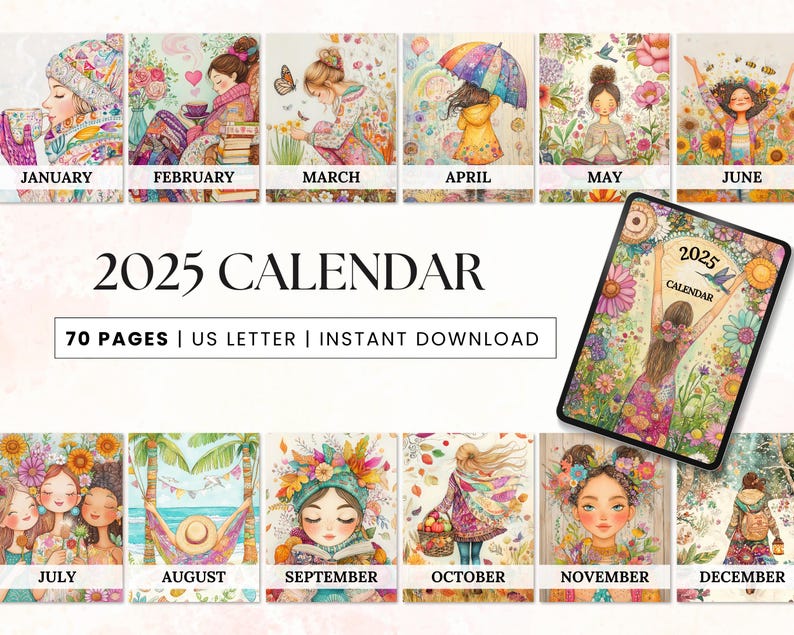 Printable Calendar 2025 Calendar Printable 2025 Calendar by Month Blank