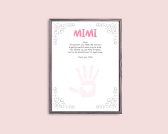 Grandparents Day Handprint Craft, Grandparent Day Printable, Grandparents Day Craft, Mimi Handprint Art, Mimi Printable from Grandkid