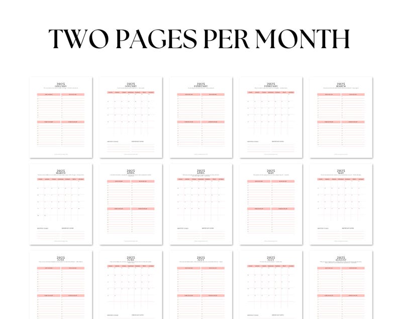 Printable Calendar 2025 Calendar Printable 2025 Calendar by Month Blank