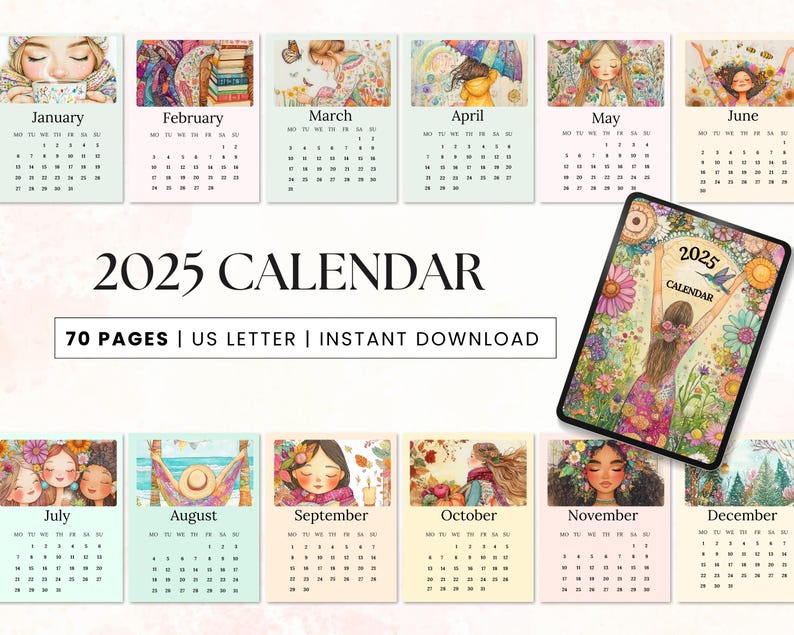 Printable Calendar 2025 Calendar Printable 2025 Calendar by Month Blank