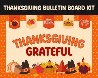 Thanksgiving Bulletin Board Kit, Herbst Bulletin Boards, Bulletin Boards und Türen für Klassenzimmer, Danksagungsaktivitäten, Thanksgiving Banner