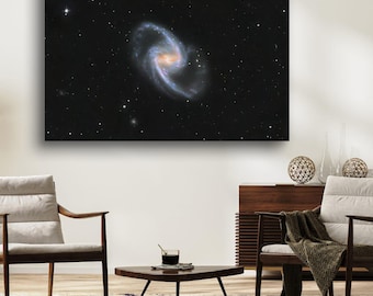 NGC 1365 Fornax Galaxy Metal Print: Glossy Aluminum Astrophotography Wall Art