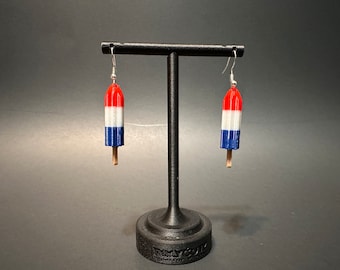 Red White & Blue Bomb Popsicle Earrings