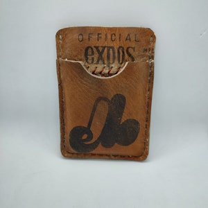 Cartera de cuero de guante de béisbol hecha a mano - Guante Expos reutilizado