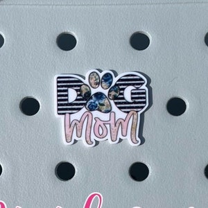 Bogg Bag Tag Blue and Pink Dog Mom Beach Bag Charm Compatible with Simply Southern