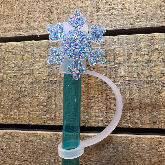 Glitter Snowflake Straw Cap 