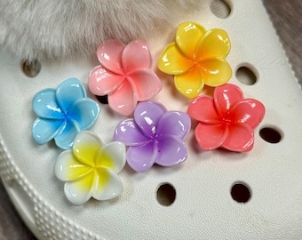 Tropical Flower Shoe Charm. 6 colors to choose from.
