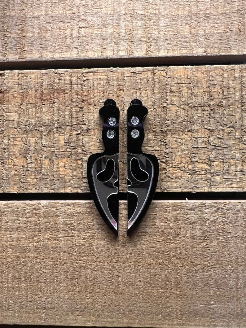 Two Piece Ghost Face Knife Croc Charms Etsy