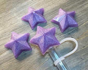 Light Purple Star Straw Cap